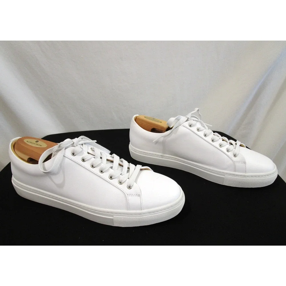 EUC! Thursday Premier Everyday White Leather Low Top Sneakers Men 12.5